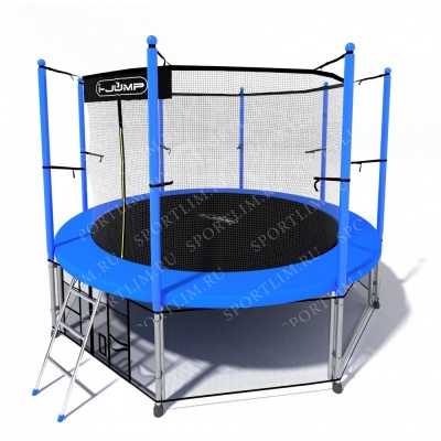 Батут i-JUMP 10ft 3,06м с нижней сетью и лестницей (blue)